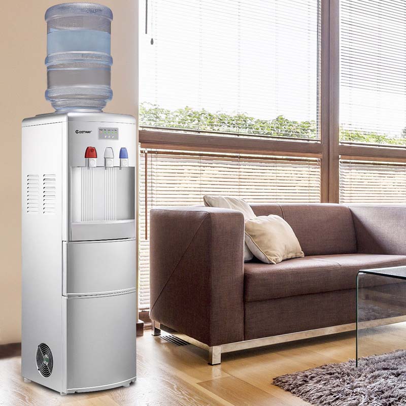 2 In 1 Top Loading Water Dispenser Built In Ice Maker 27Lbs24H Ice Machine With Child Safety Lock