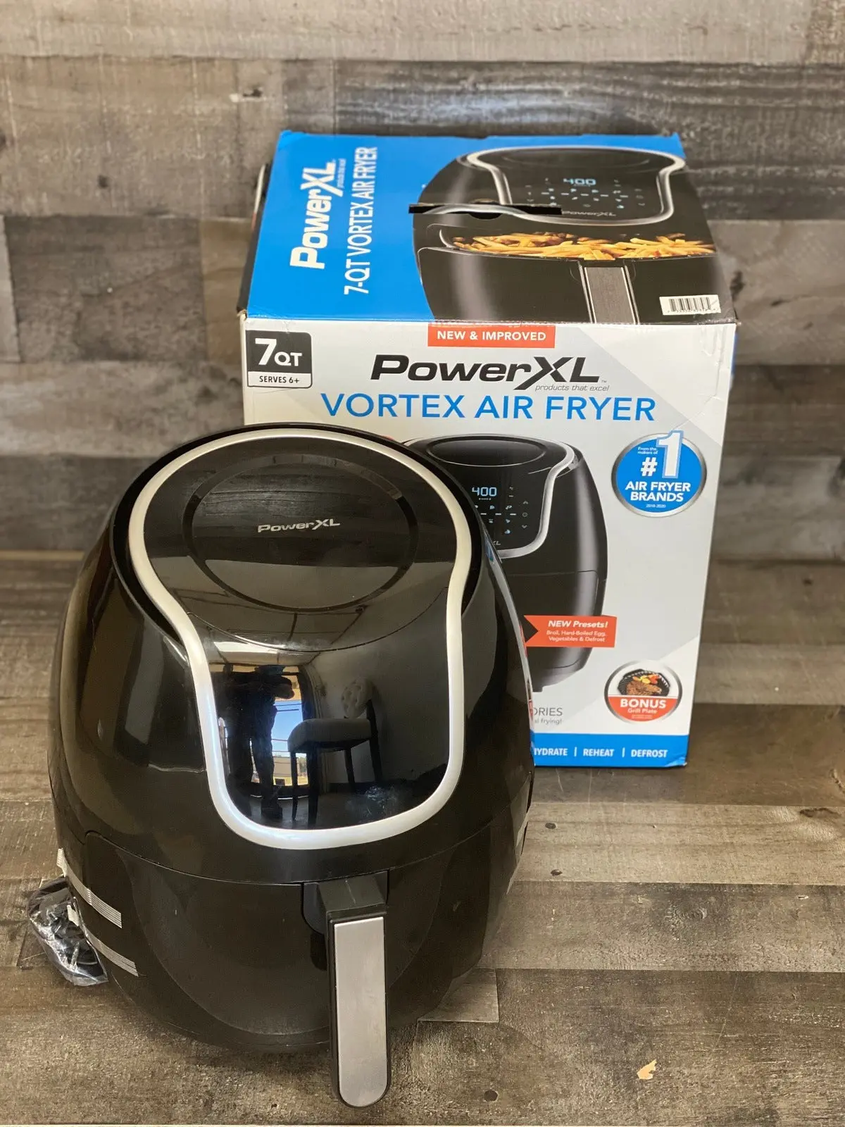 PowerXL Air Fryer Vortex Multi-Cooker, Roast/Bake/Dehydrate/Reheat, Non-Stick Basket, Includes Cookbook
