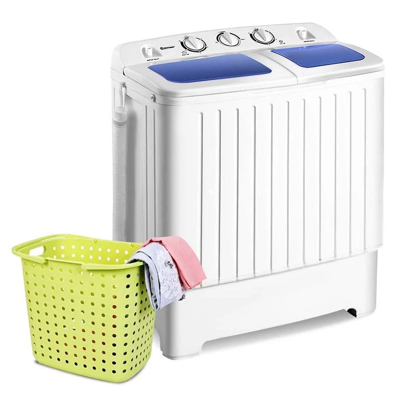 176 Lbs Portable Washing Machine Twin Tub Spin Top Load Washer Dryer Combo For Rv Dorm Apartment