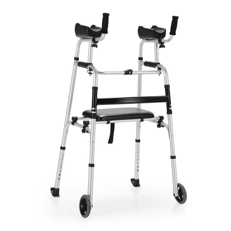 Folding Standard Rollator Walker With Seat Amp Armrest Pad Lightweight Standing Amp Walking Mobility Aid