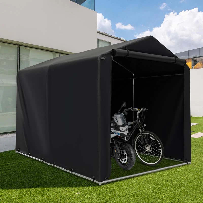 7 X 52 Ft Outdoor Storage Shelter With Waterproof Cover Heavy Duty Portable Storage Tent For Bikes Garden Tools Motorcycles - Durable Tools For Home Projects