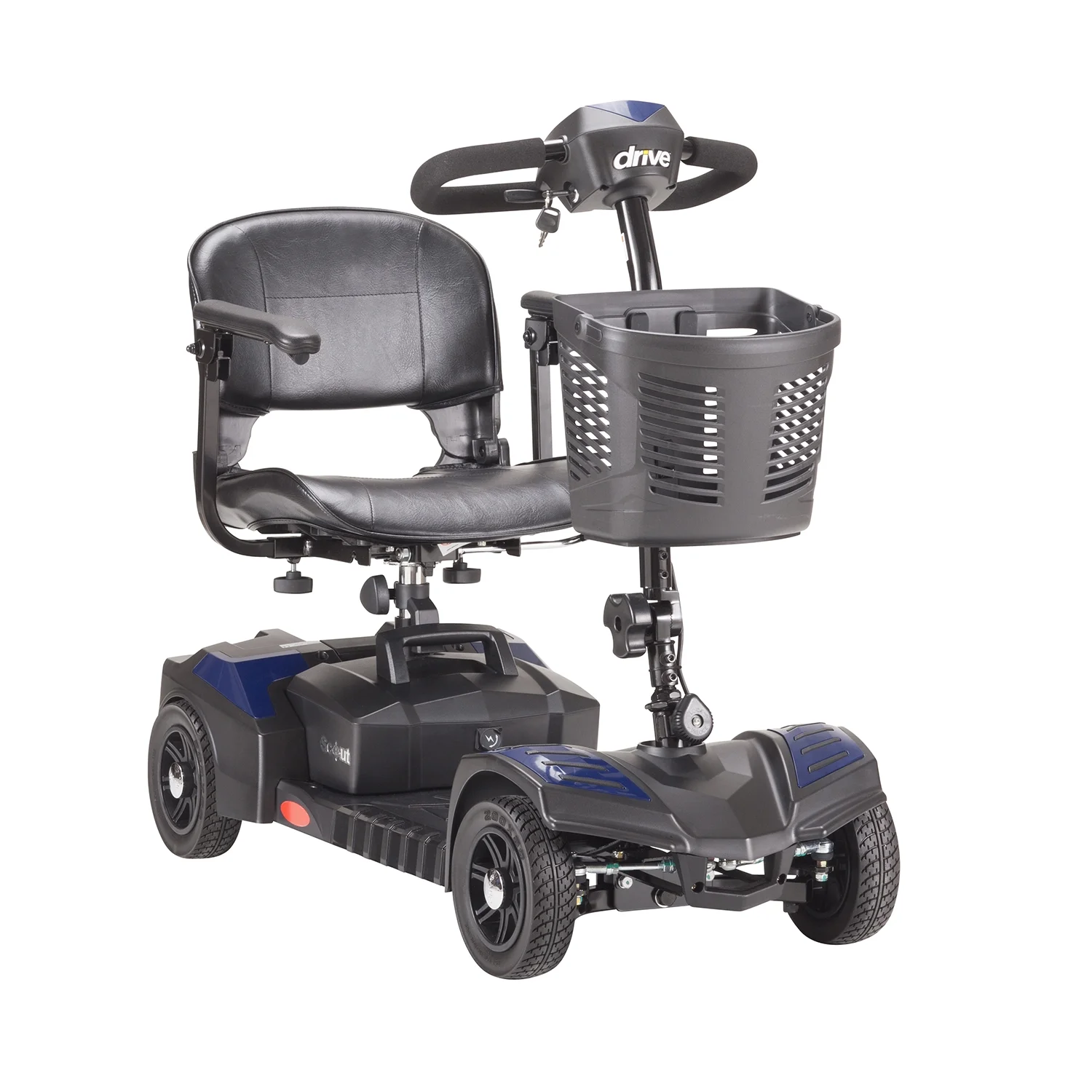 Drive Medical Spitfire Scout LT 4-EXT 4 Wheel Travel Power Scooter with Extended 15 Mile Range Battery and 5 Year Extended Warranty