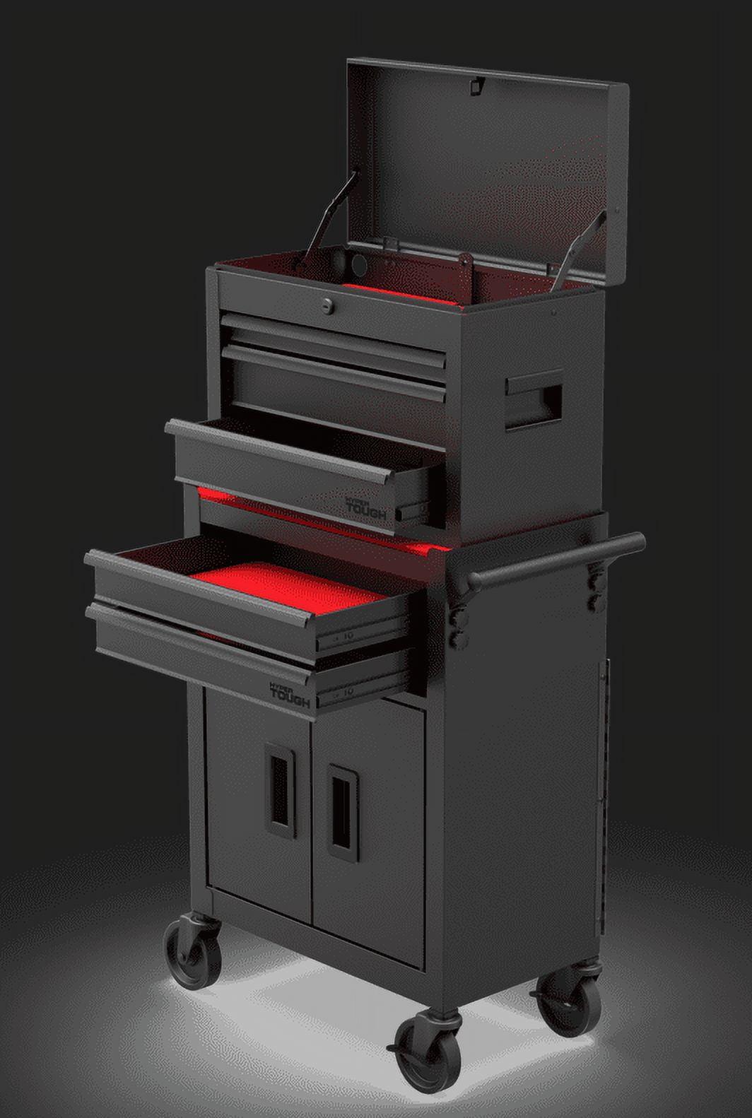 Hyper Tough 20��� Heavy Duty Steel Tool Chest, 400 lbs Capacity, Black, 5,820 cu. in. Storage, Ball-Bearing Slides