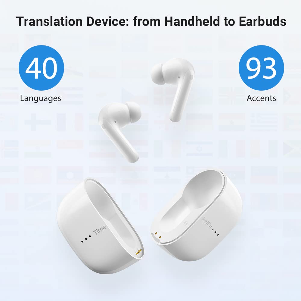 Timekettle M3 Language Translator Earbuds, Two Way, with APP for 40 Languages & 93 Accents Online