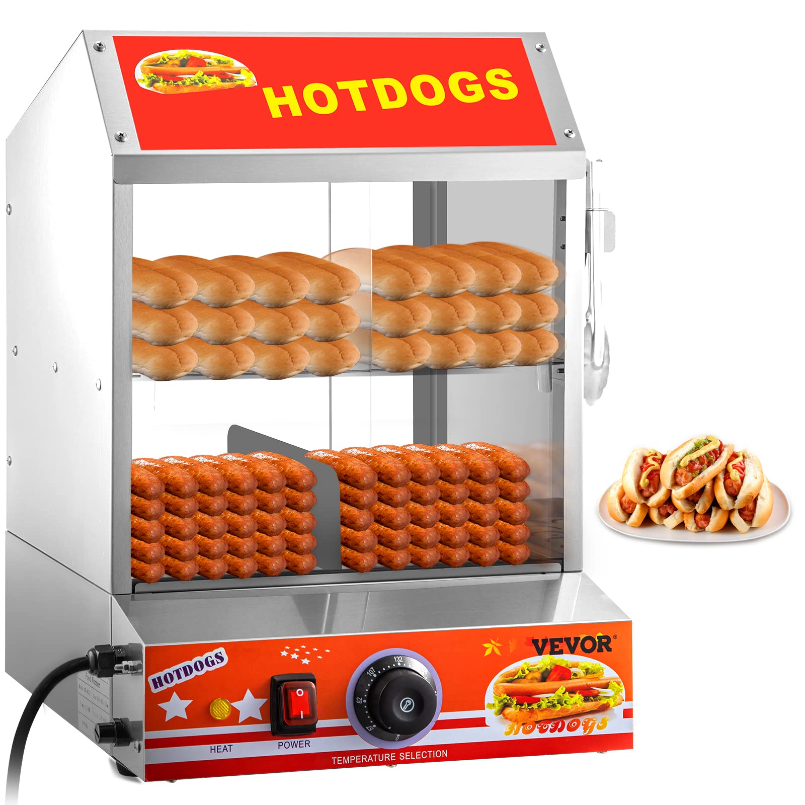 VEVOR Hot Dog Steamer 27L
