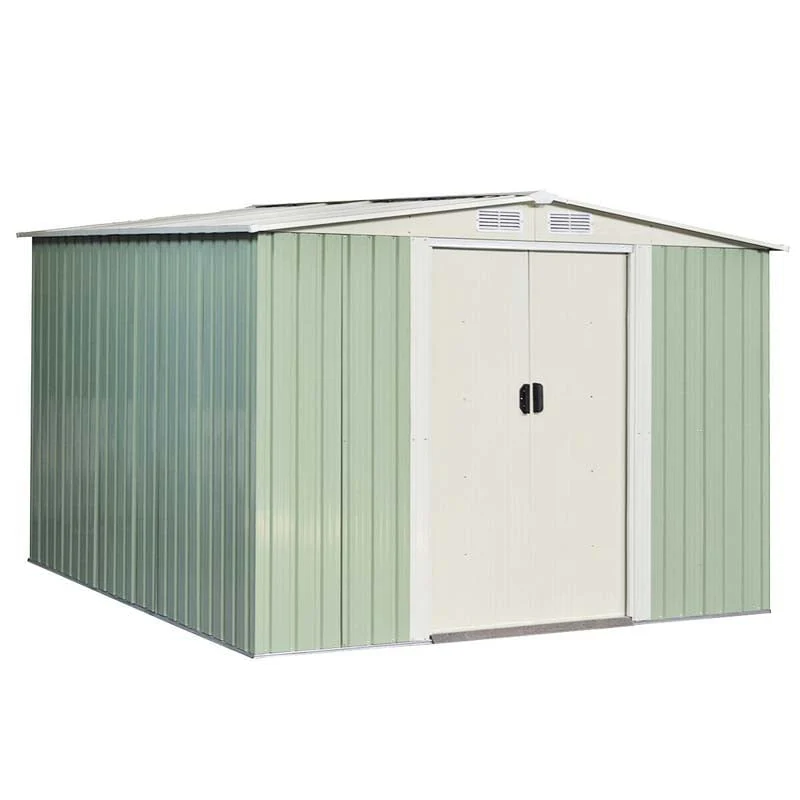8 X 8 Ft Outdoor Storage Shed Garden Tool Bike Shed Galvanized Metal Shed With Air Vent Amp Slide Door - Durable Tools For Home Projects