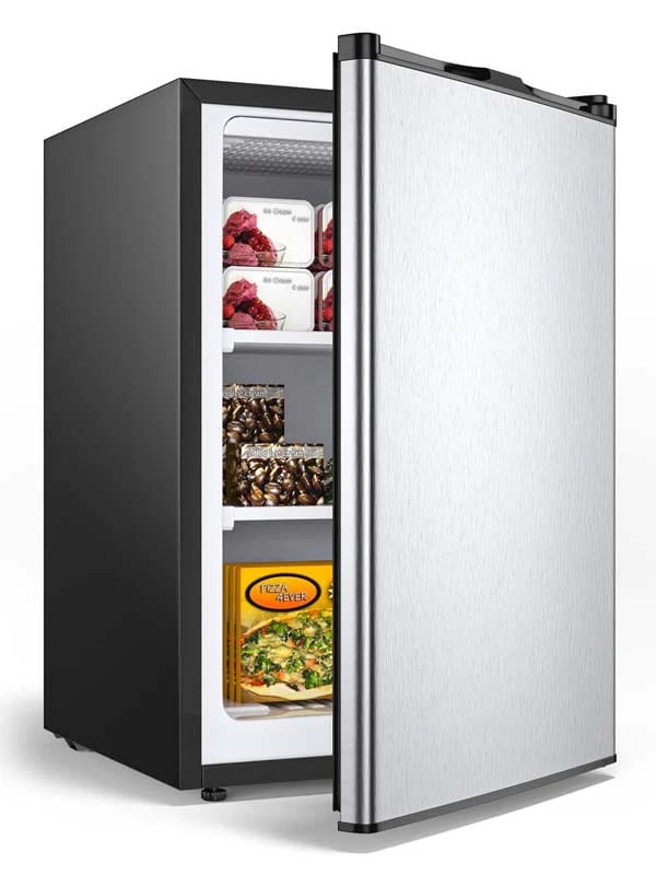30 Cuft Compact Upright Freezer Single Door Refrigerator With Stainless Steel Door