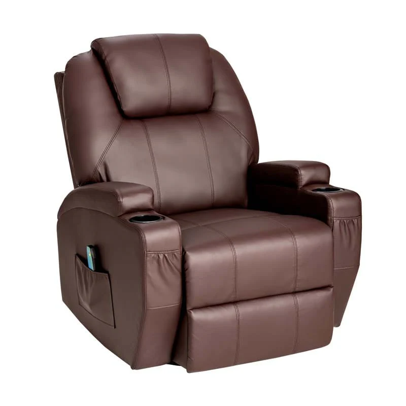 Leather Massage Recliner Chair 360 Degree Swivel Glider Rocker With Lumbar Heating Amp Remote Control - Comfortable And Ergonomic Design