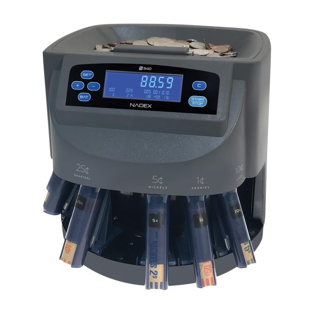Nadex Coins S540 Coin ing Sorter and Coin Roll Wrapper NCS8-1109