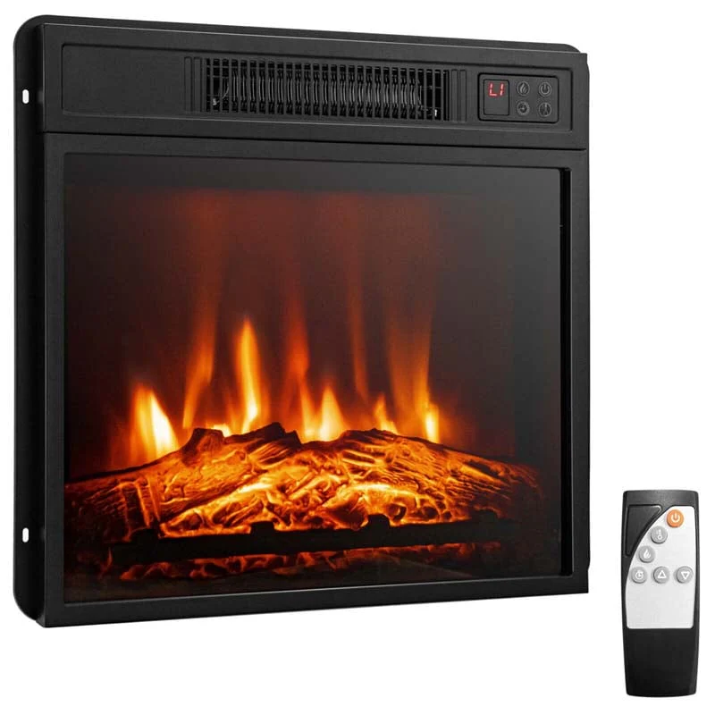 18Quot Electric Fireplace Insert 1400W Freestanding Amp Wall Mounted Fireplace Heater With Adjustable Led Flame
