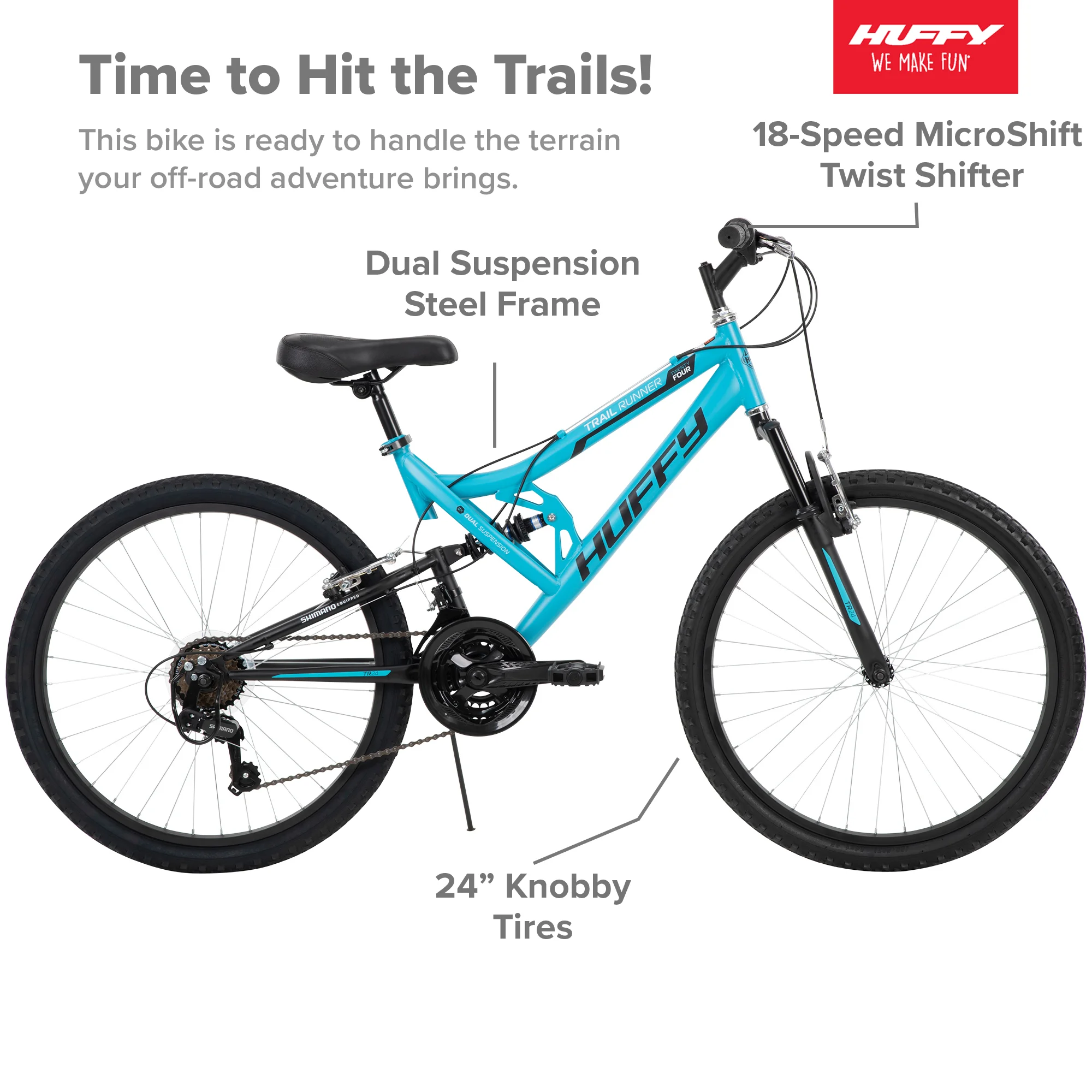 Huffy Trail Runner Adult Mountain Bike, 24