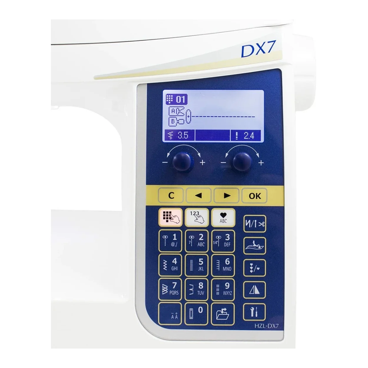 Juki HZL-DX7 Sewing Machine with 287 Stitch Patterns and 4 Fonts