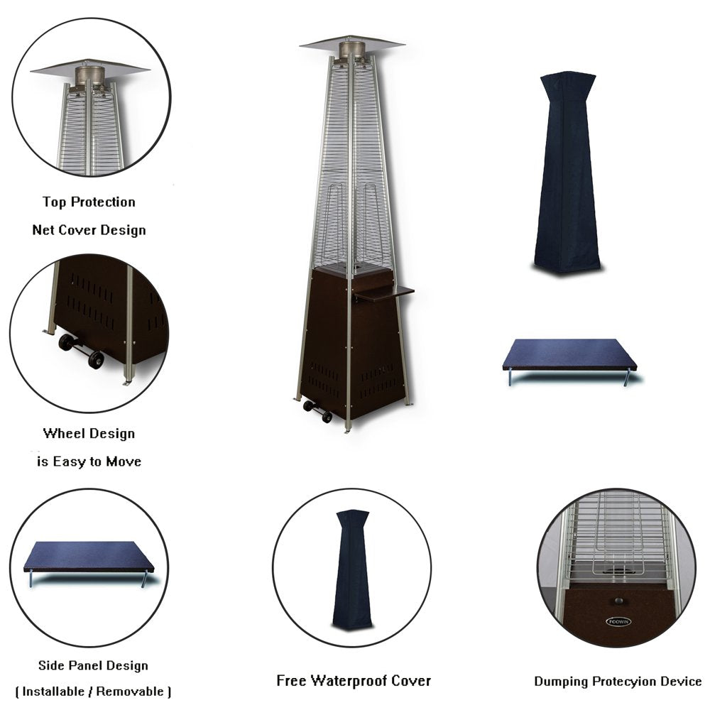 NAVINE 48,000 Btu Outdoor Propane Heater with Detachable Table