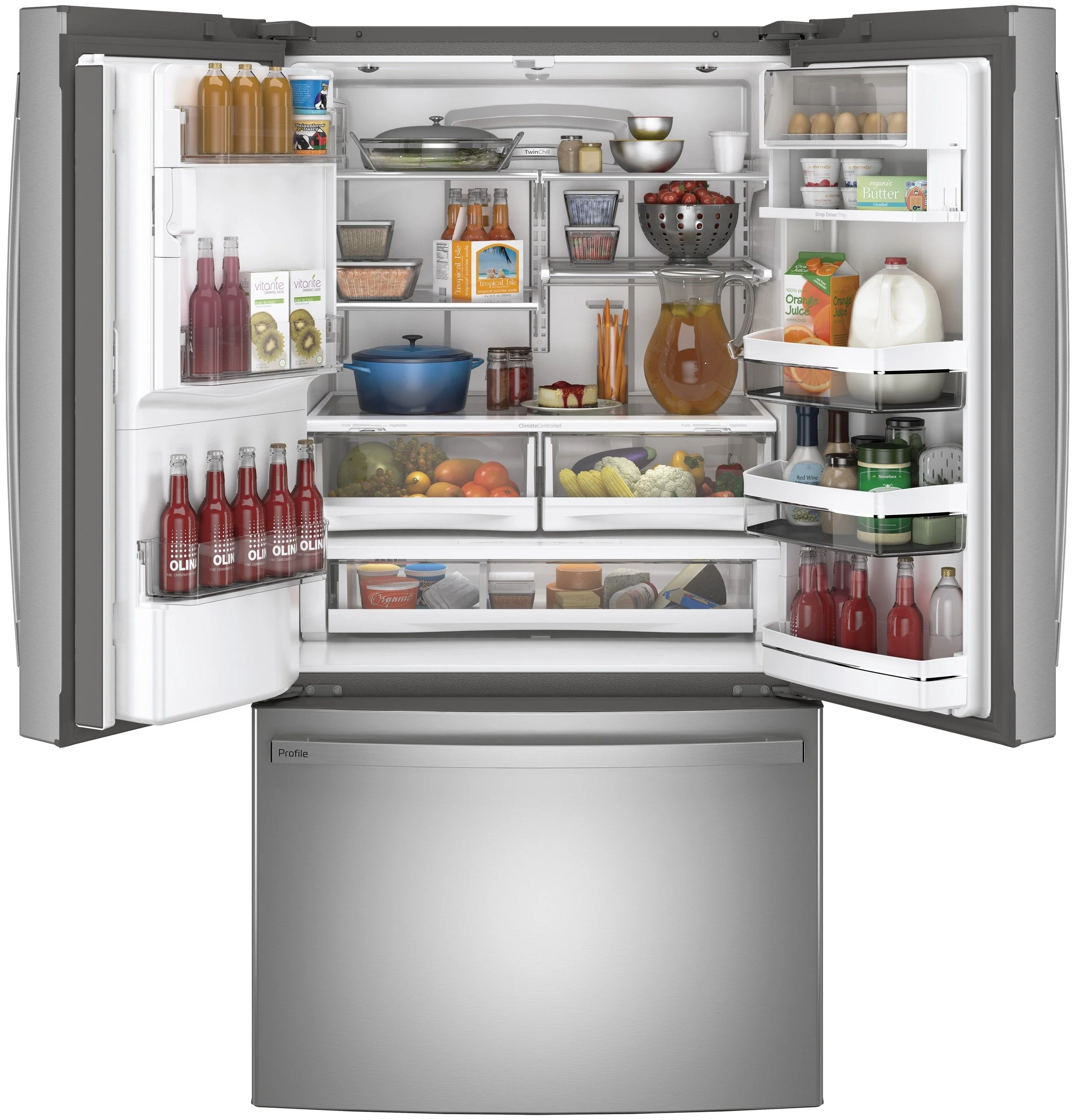 GE Profile? Series ENERGY STAR? 27.7 Cu. Ft. Fingerprint Resistant French-Door Refrigerator with Hands-Free AutoFill