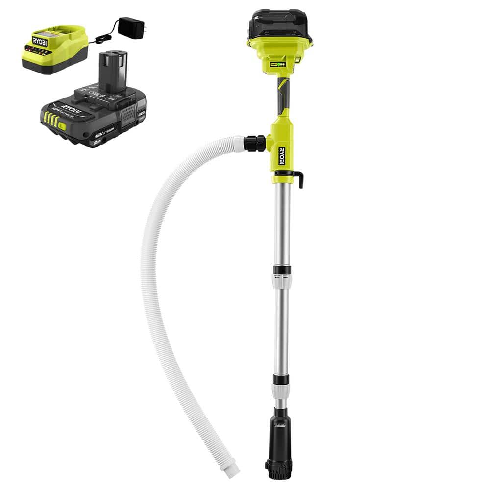 ONE+ 18V Cordless 1/6 HP Telescoping Pole Pump with 2.0 Ah Battery and Charger RY20UP022K
