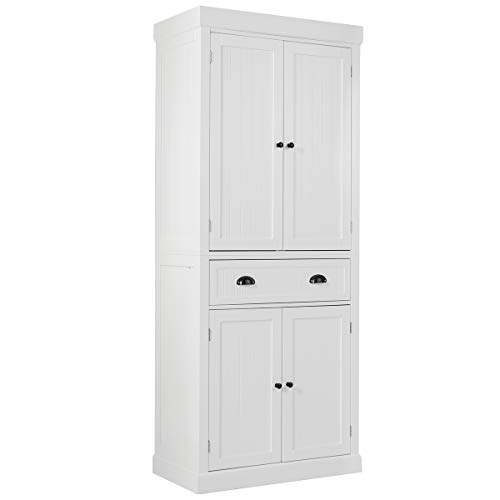 Tangkula Freestanding Cupboard Traditional Adjustable