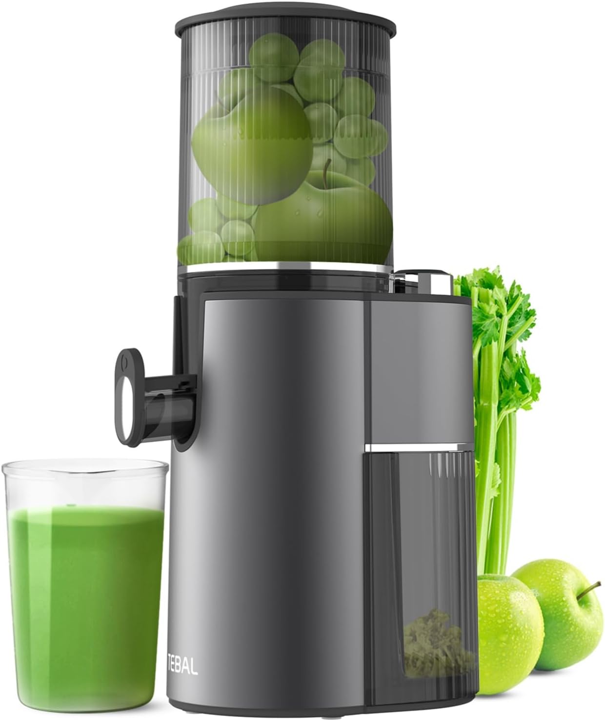 Chewable juicer, main cold juicer with 4.1 inch (104 mm) extra large rotary feed tank