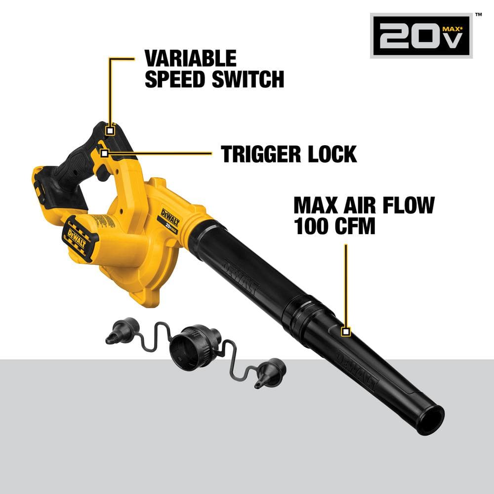 20V MAX Cordless Compact Jobsite Blower 135 MPH 100 CFM (Tool Only) DCE100B