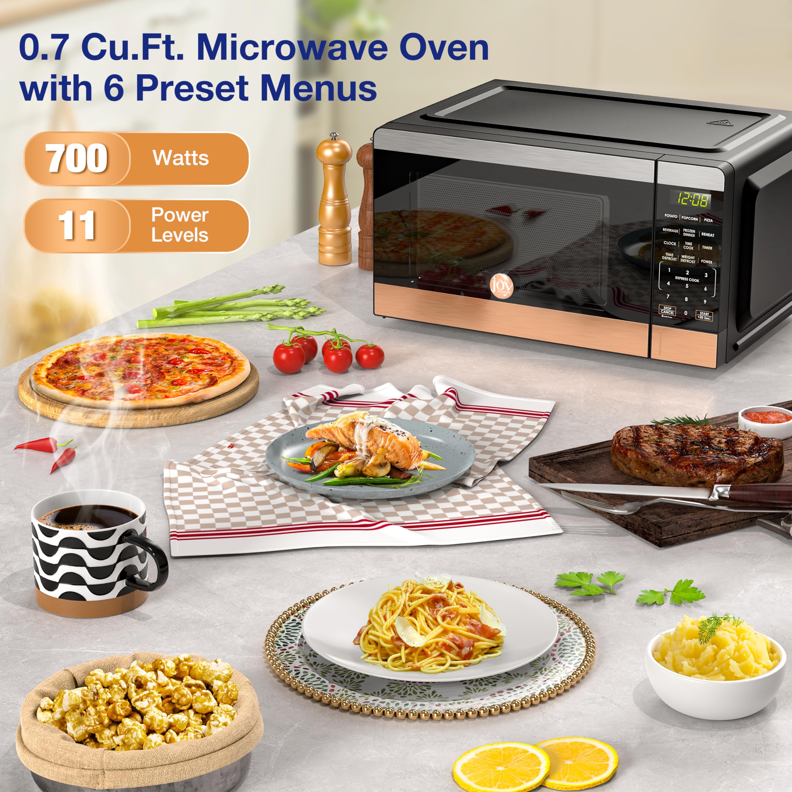 JOY Kitchen Countertop Microwave Auto Preset