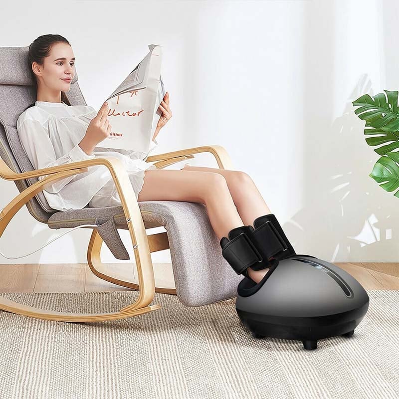 Foot Calf Massage Machine With Heat And Calf Air Bag Electric Foot Massager With Shiatsu Air Compression Rolling Modes