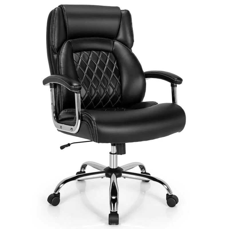 500 Lbs Big Amp Tall Office Chair Extra Wide Seat Leather Executive Chair Height Adjustable Swivel Computer Desk Chair - Comfortable And Ergonomic Design
