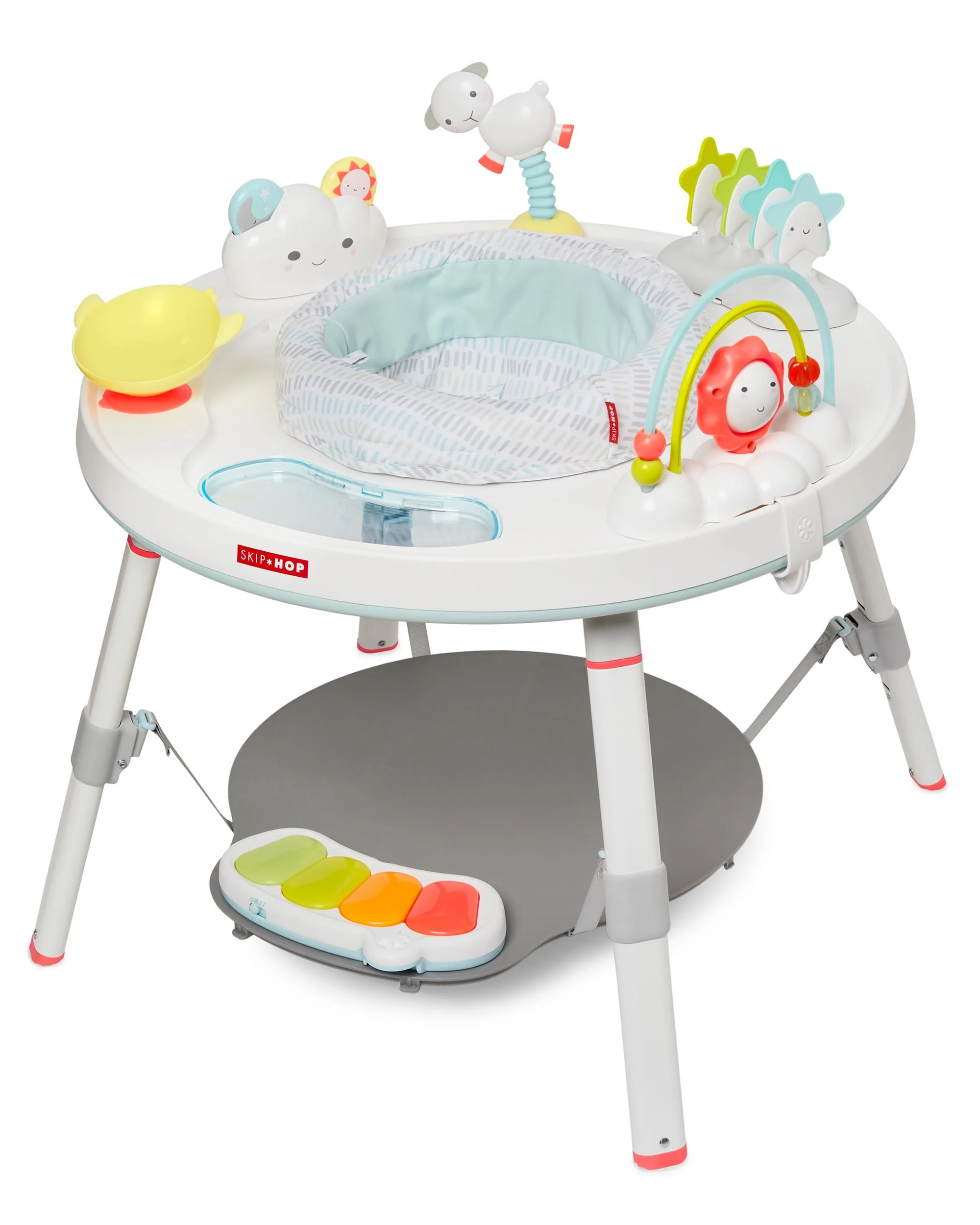 Skip Hop Baby Activity Center: Interactive Play Center with 3-Stage Grow-with-Me Functionality, 4mo+, Silver Lining Cloud