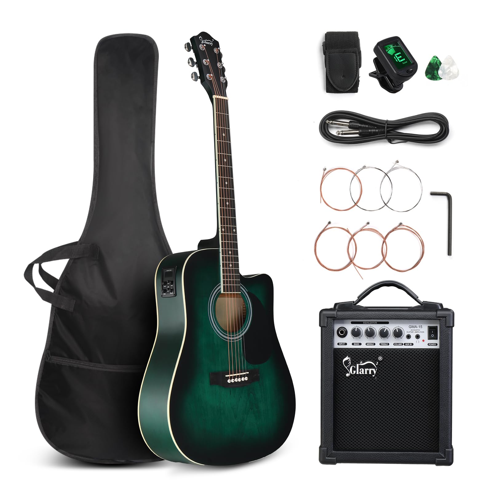 GLARRY Acoustic Electric Beginner Distressed