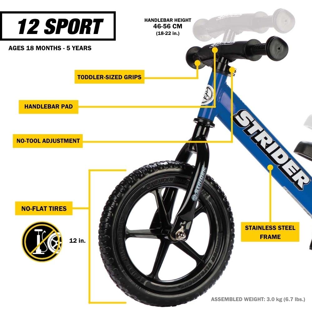 Strider Sport Bike Blue Adjustments