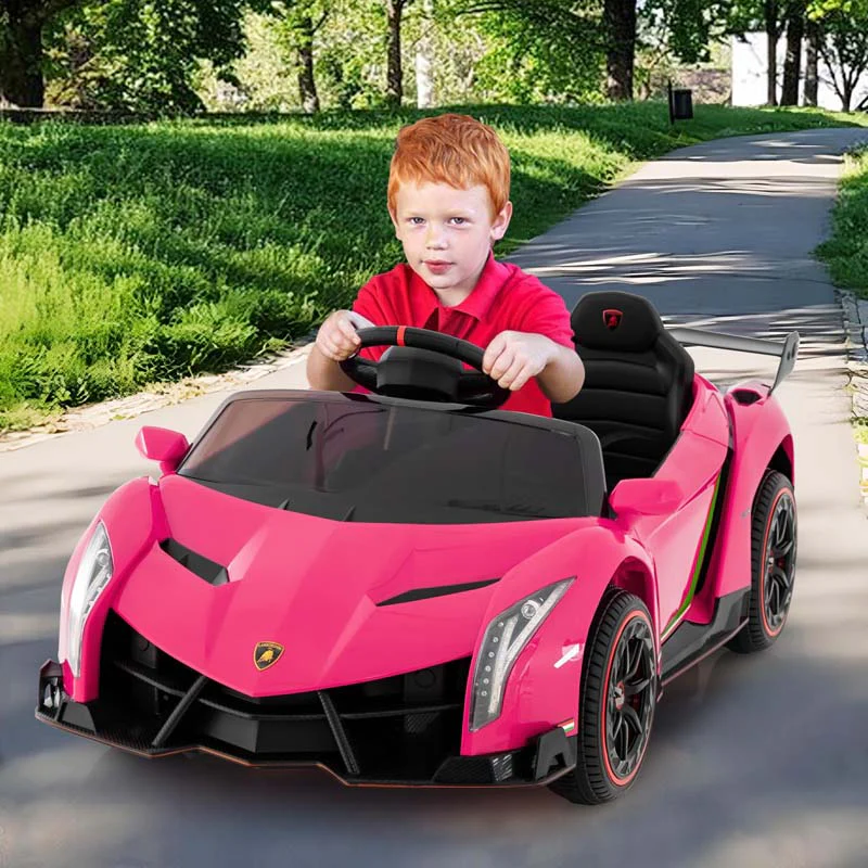 Lamborghini Licensed Kids Ride On 4Wd Sports Car 12V Battery Electric Vehicle Toy With Remote Control 3 Speeds Hydraulic Doors