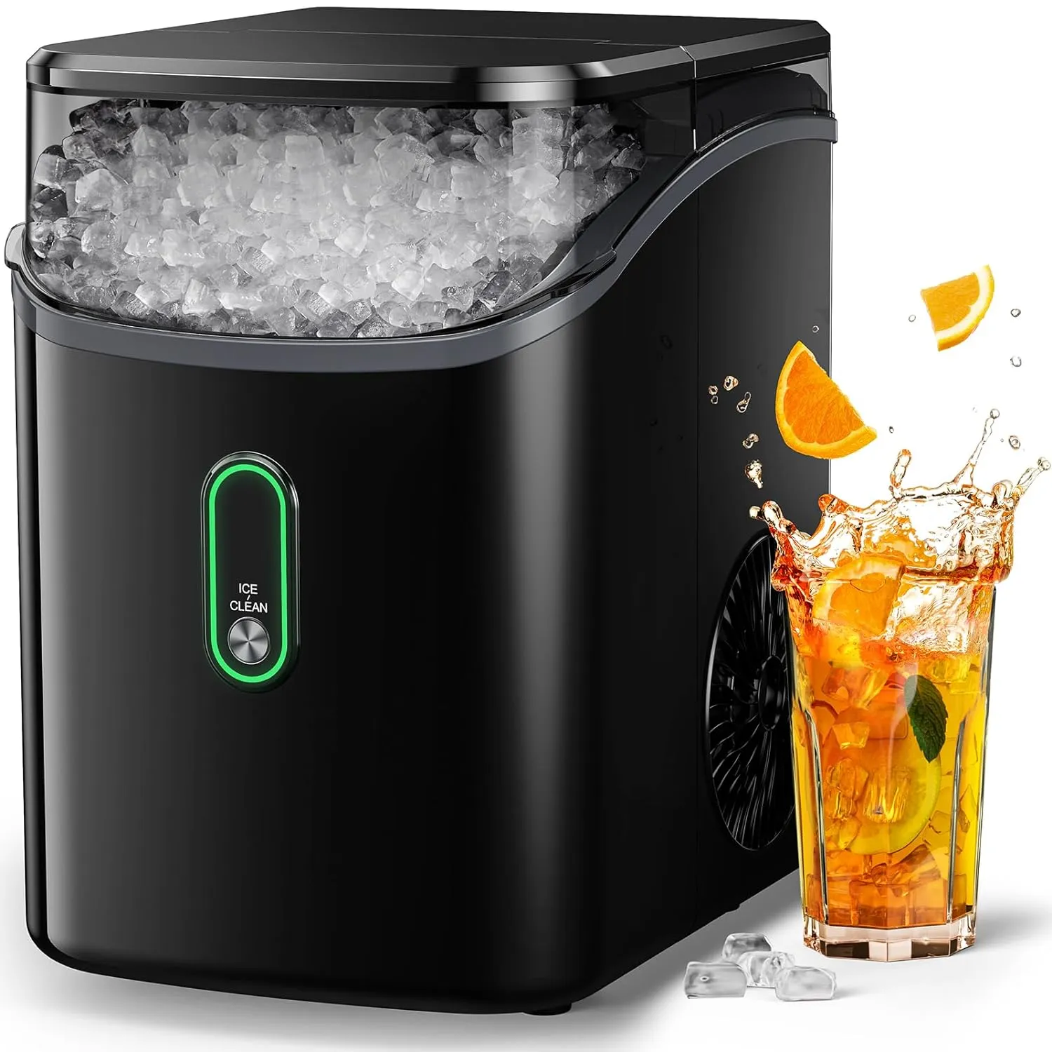 Ice Maker Countertop, Pebble Ice Maker with Soft Chewable Ice, One Click Operation Ice Machine with Self Cleaning, 33lbs/24H