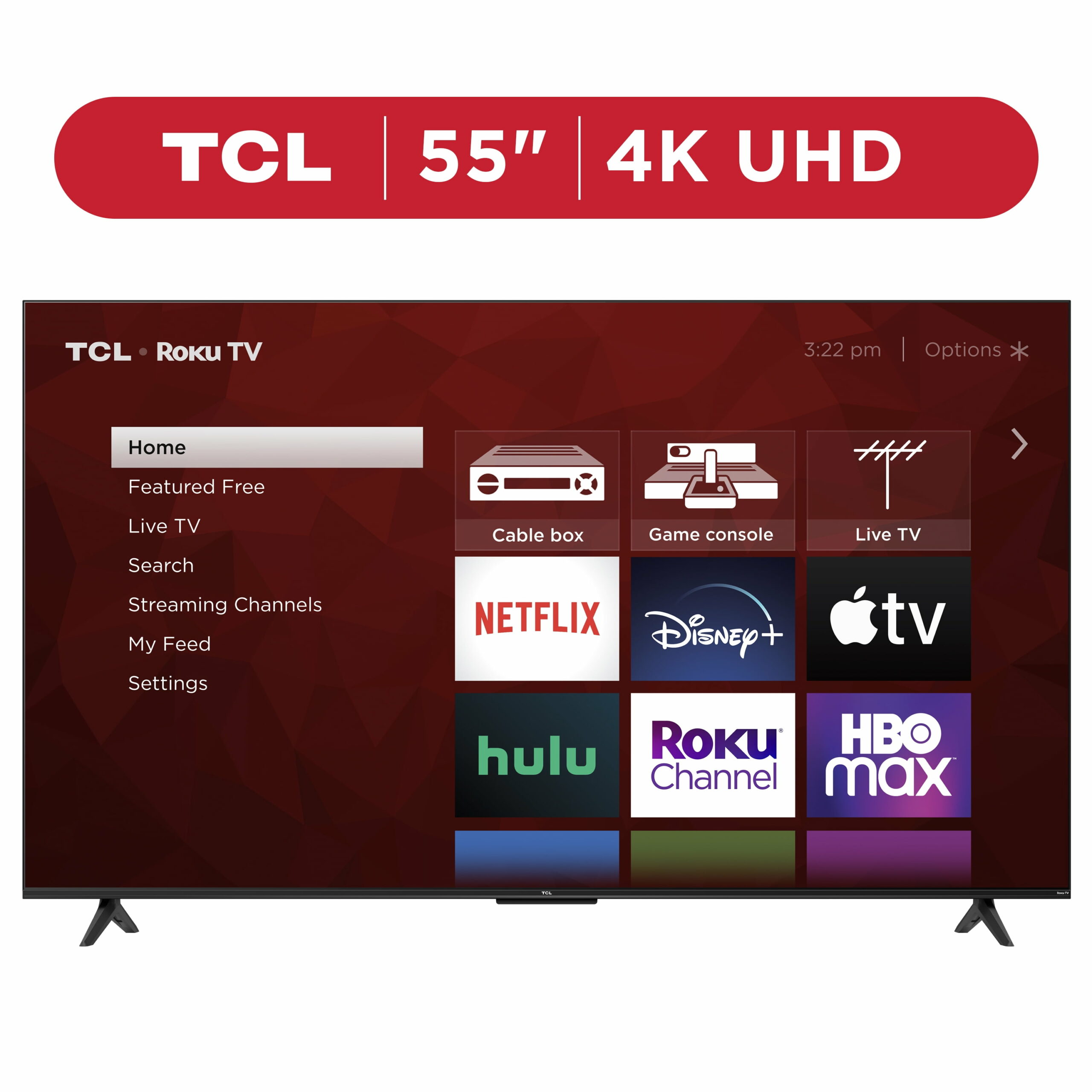 TCL 55��� 4K UHD HDR Smart TV with Roku, 4-Series, Voice Control, and 4 HDMI Inputs