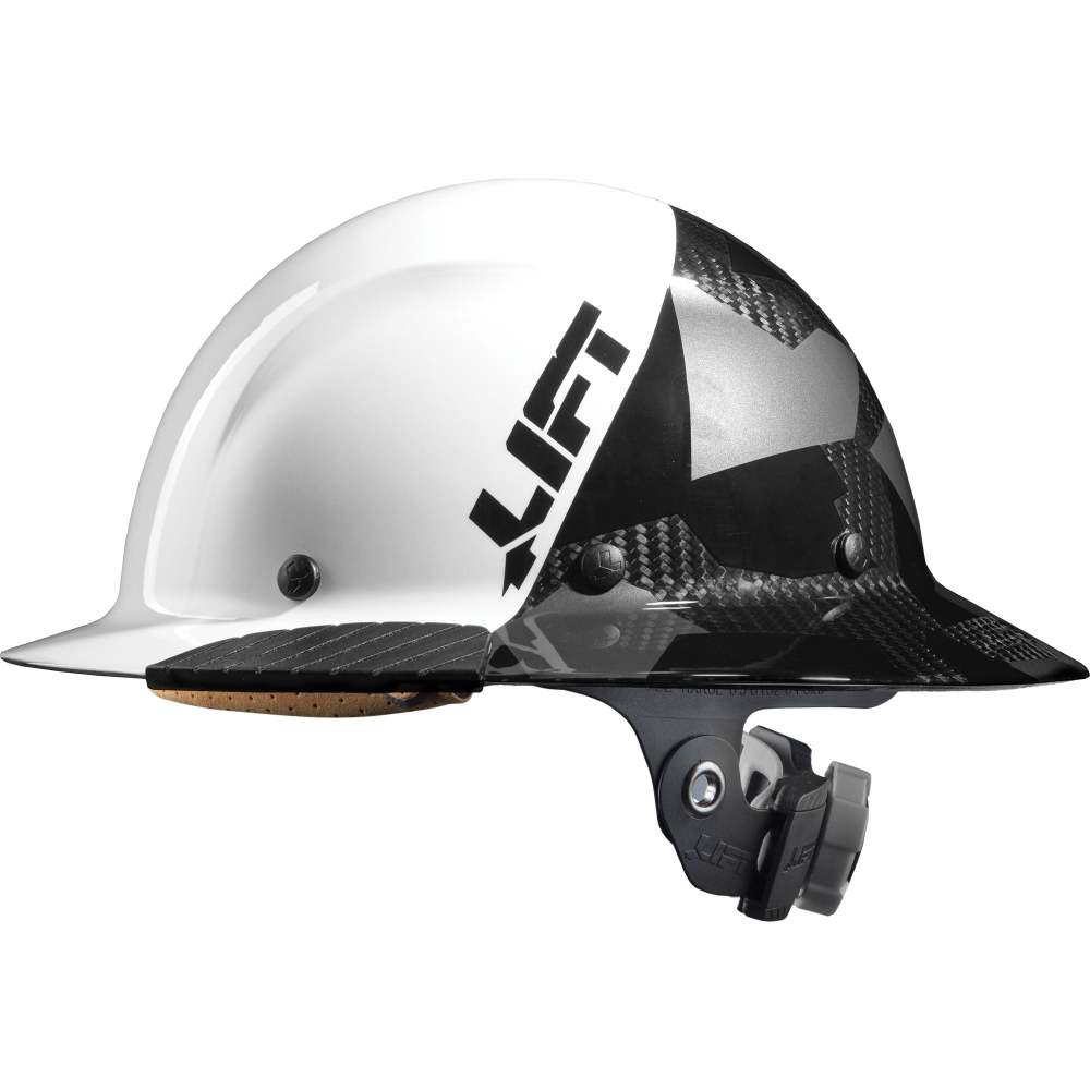 Lift Safety Hard Hat DAX FIFTY50 White/Black Carbon Full Brim