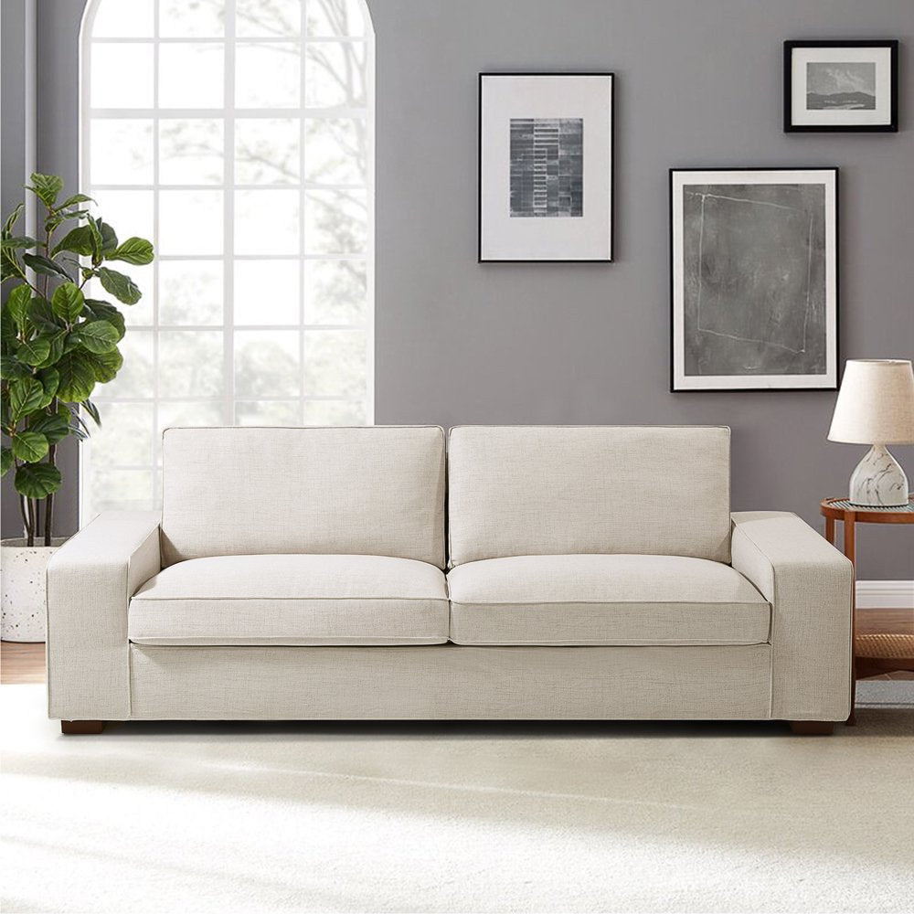INGALIK 88.58" Modern Loveseat Sofa for Living Room, 3 Seater, Beige