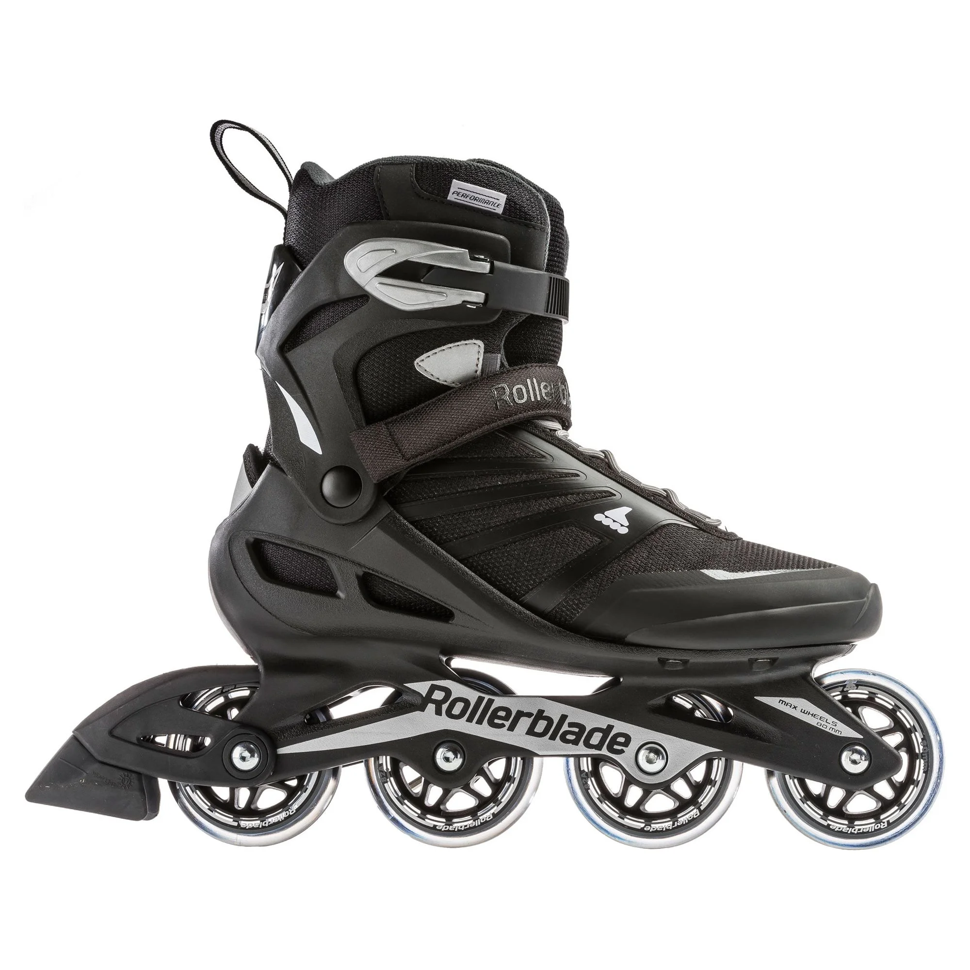 Rollerblade Zetrablade Mens Adult Fitness Inline Skate, Size 10, Black, Silver