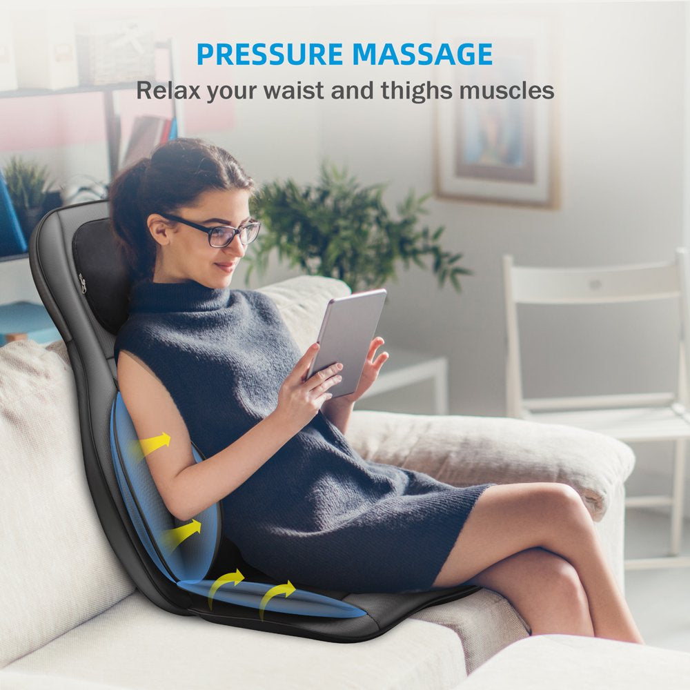 Comfier Shiatsu Neck Back Massager with Heat, Air Compression Massage Chair Pad