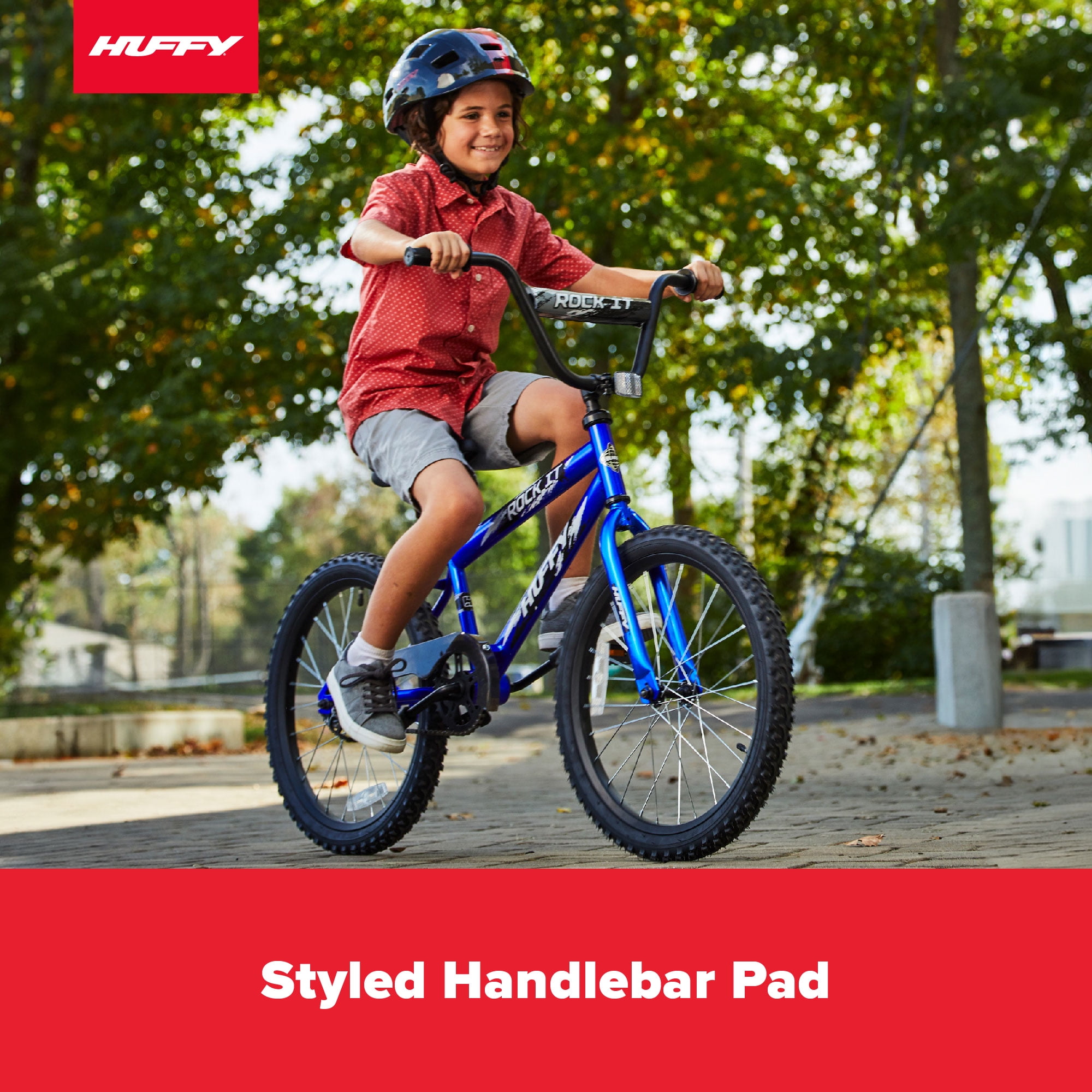 Huffy Rock It 20��� Kids Bike, Royal Blue, Ages 5+, Single-Speed, Coaster Brake, Training Wheels