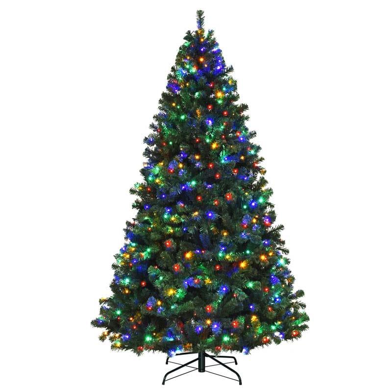 75 Ft Pre Lit Artificial Spruce Christmas Tree With 550 Multicolor Lights Amp 1075 Hinged Branch Tips