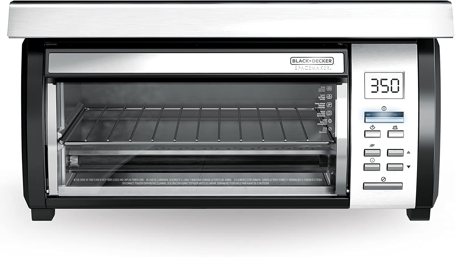 BLACK+DECKER SpaceMaker Under-Counter Toaster Oven, Digital Controls, Black/Stainless Steel, Fits 9��� Pizza, TROS1000D
