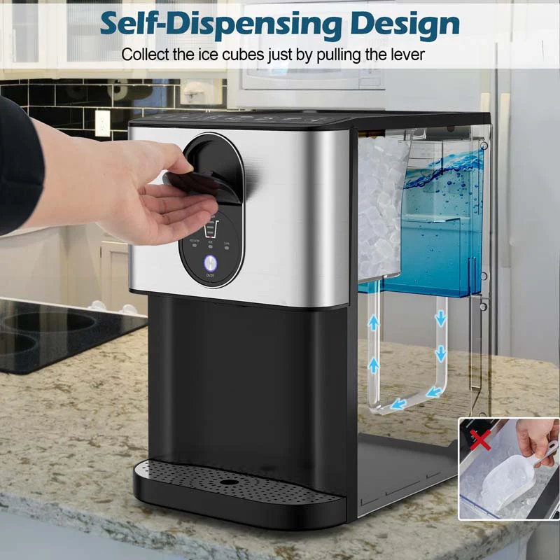 56 Lbs24H Nugget Ice Maker Countertop Self Dispensing Pepple Chewable Ice Making Machine With Self Cleaning System