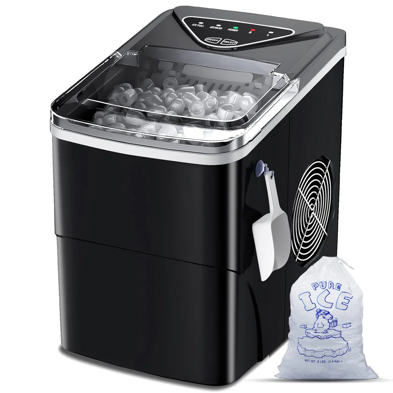 Ice Maker Countertop, Protable Ice Maker (Black)