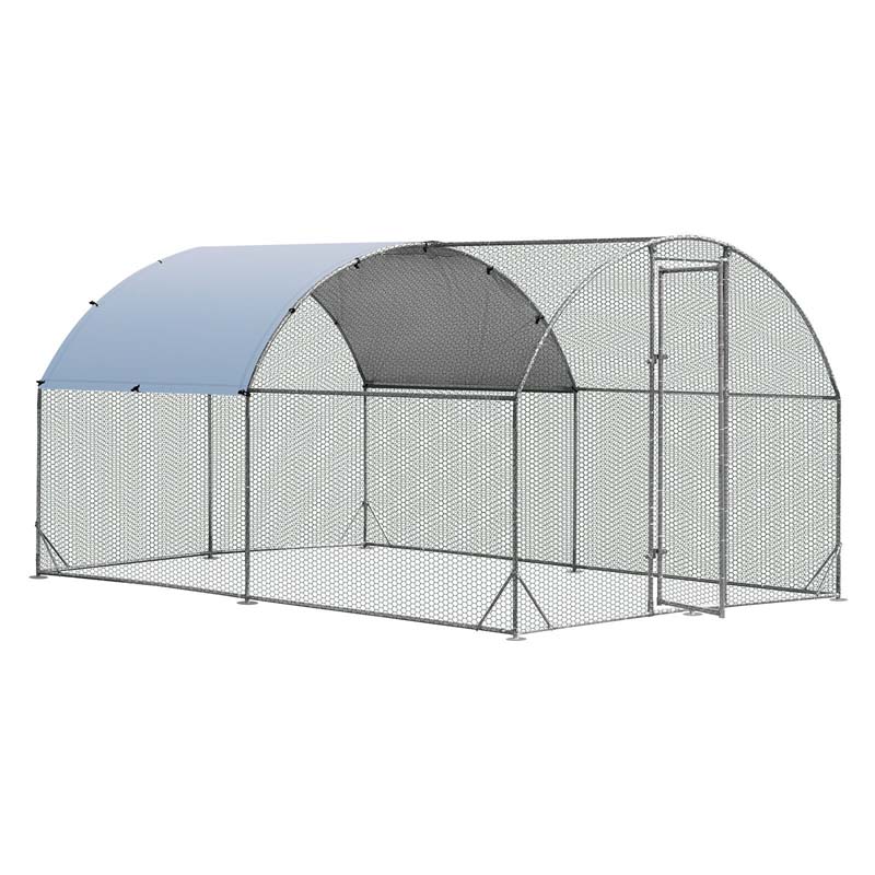 125 Ft Large Metal Chicken Coop Walk In Dome Poultry Cage Hen Run House Rabbits Habitat Cage With Cover - Waterproof Protective Cover