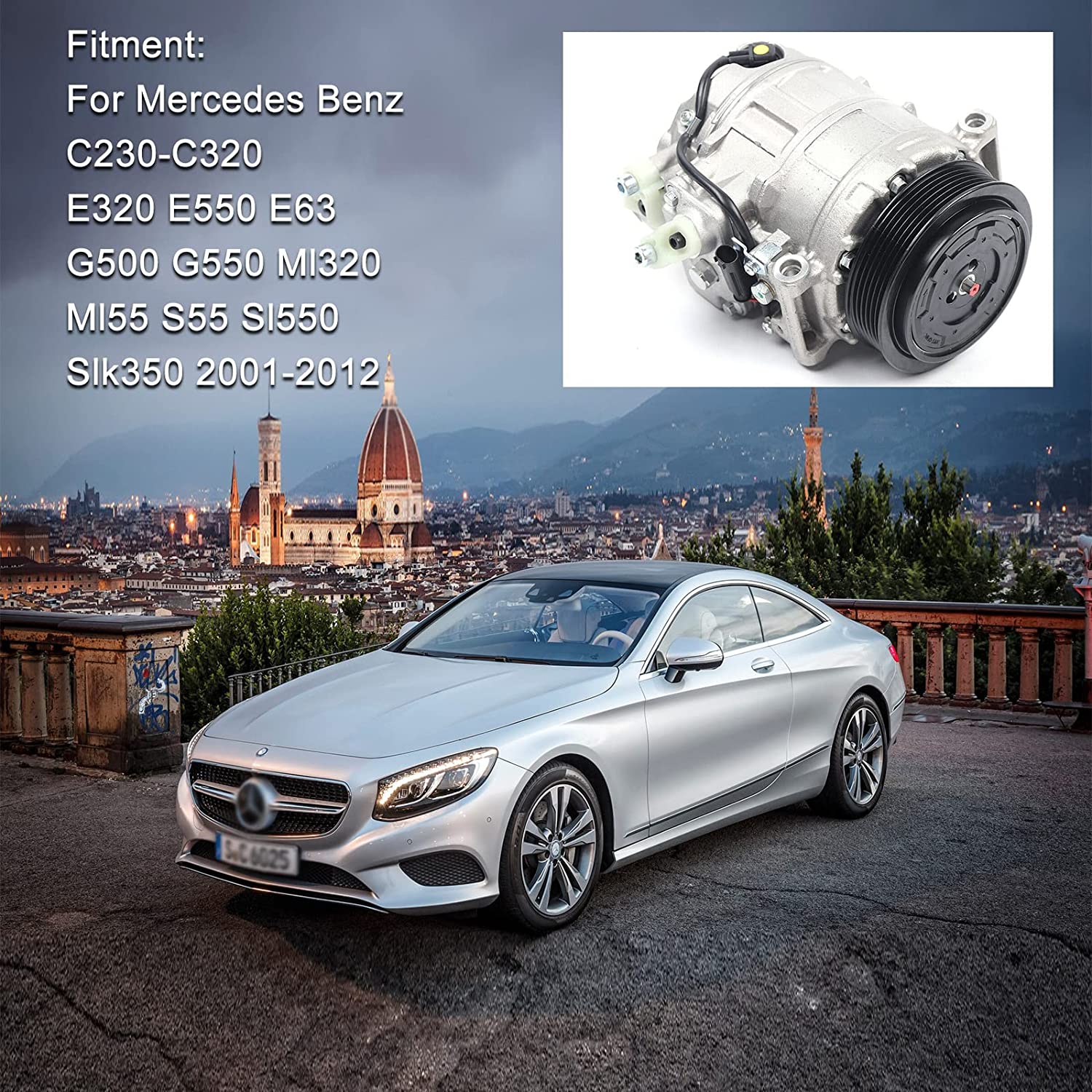 TOOL1SHOoo Air Conditioner Compressor W/Clutch for C320 E320 E550 2001 2012 (A0002306511)