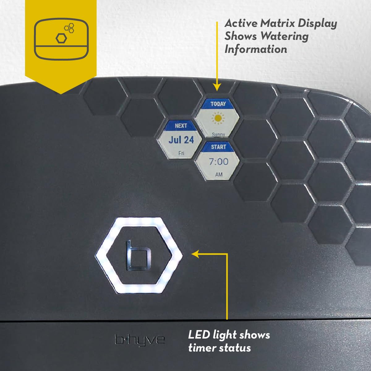 Orbit 57985 B-hyve XR Smart 8-Zone Indoor/Outdoor Sprinkler Controller, Compatible with Alexa Charcoal Gray