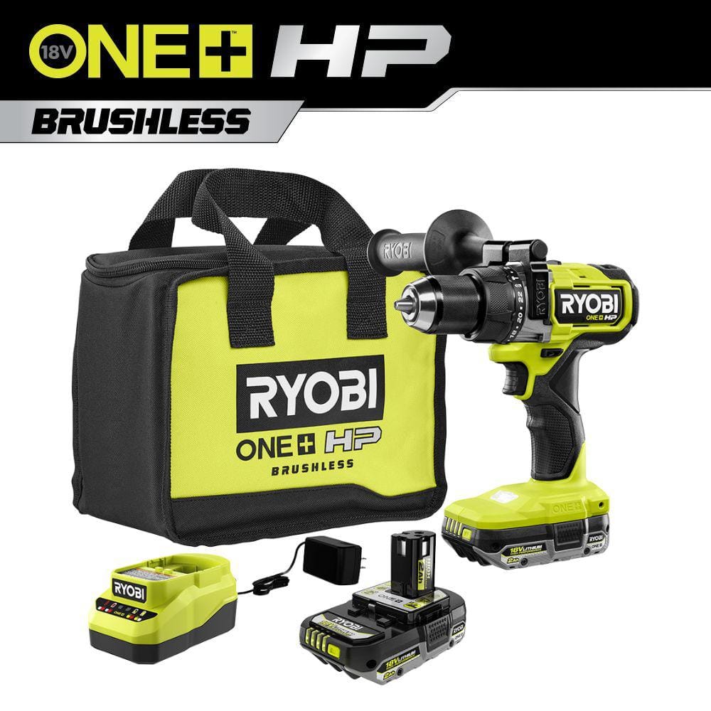 ONE+ HP 18V Brushless Cordless 1/2 in. Hammer Drill Kit with (2) 2.0 Ah Batteries, Charger, and Bag PBLHM101K2