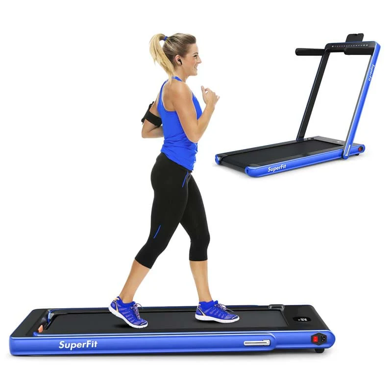 2 In 1 Folding Treadmill 225Hp Under Desk Electric Treadmill Portable Walking Running Machine With Dual Display Amp Smart App Control
