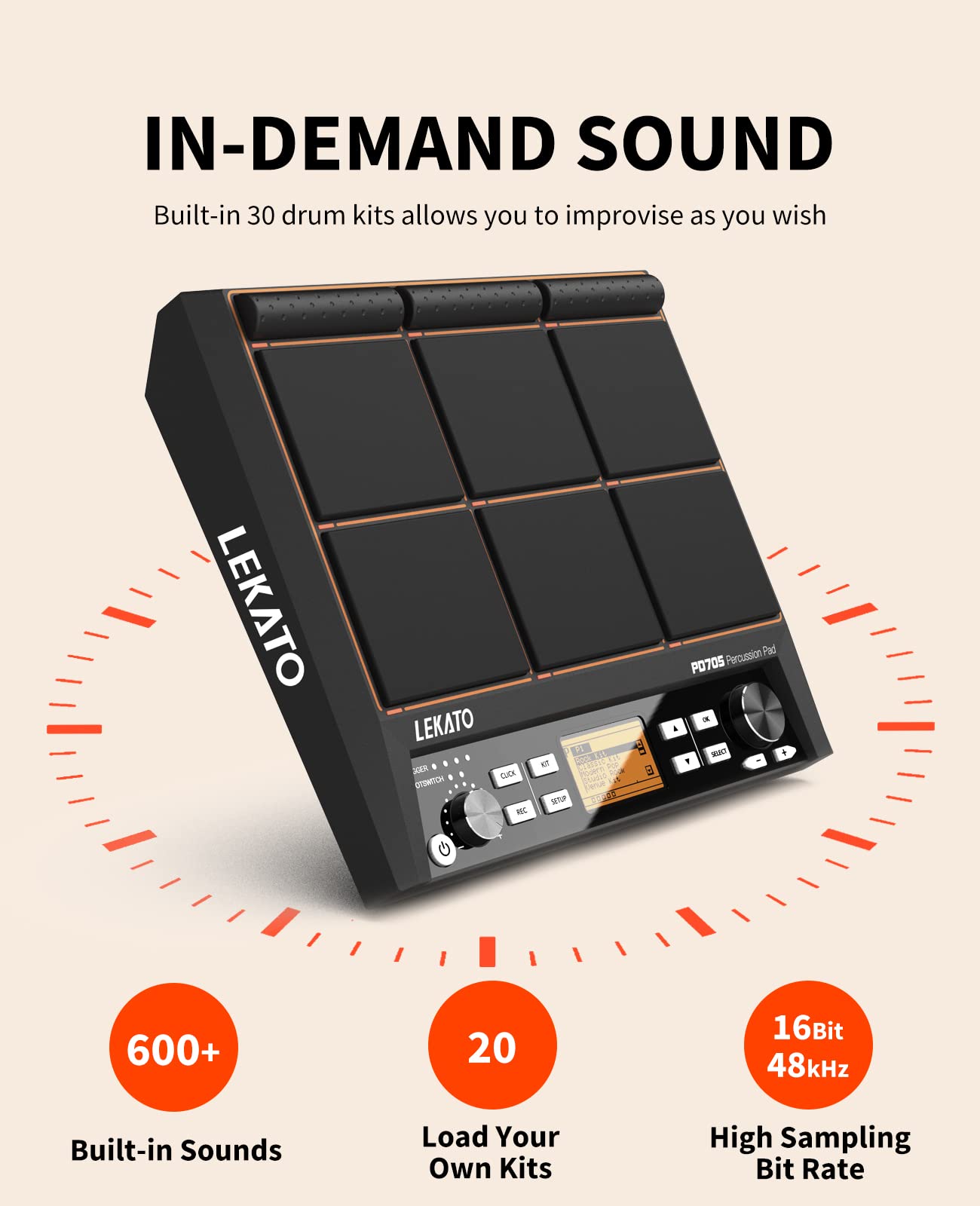 LEKATO Electric Velocity Sensitive Percussion Triggering