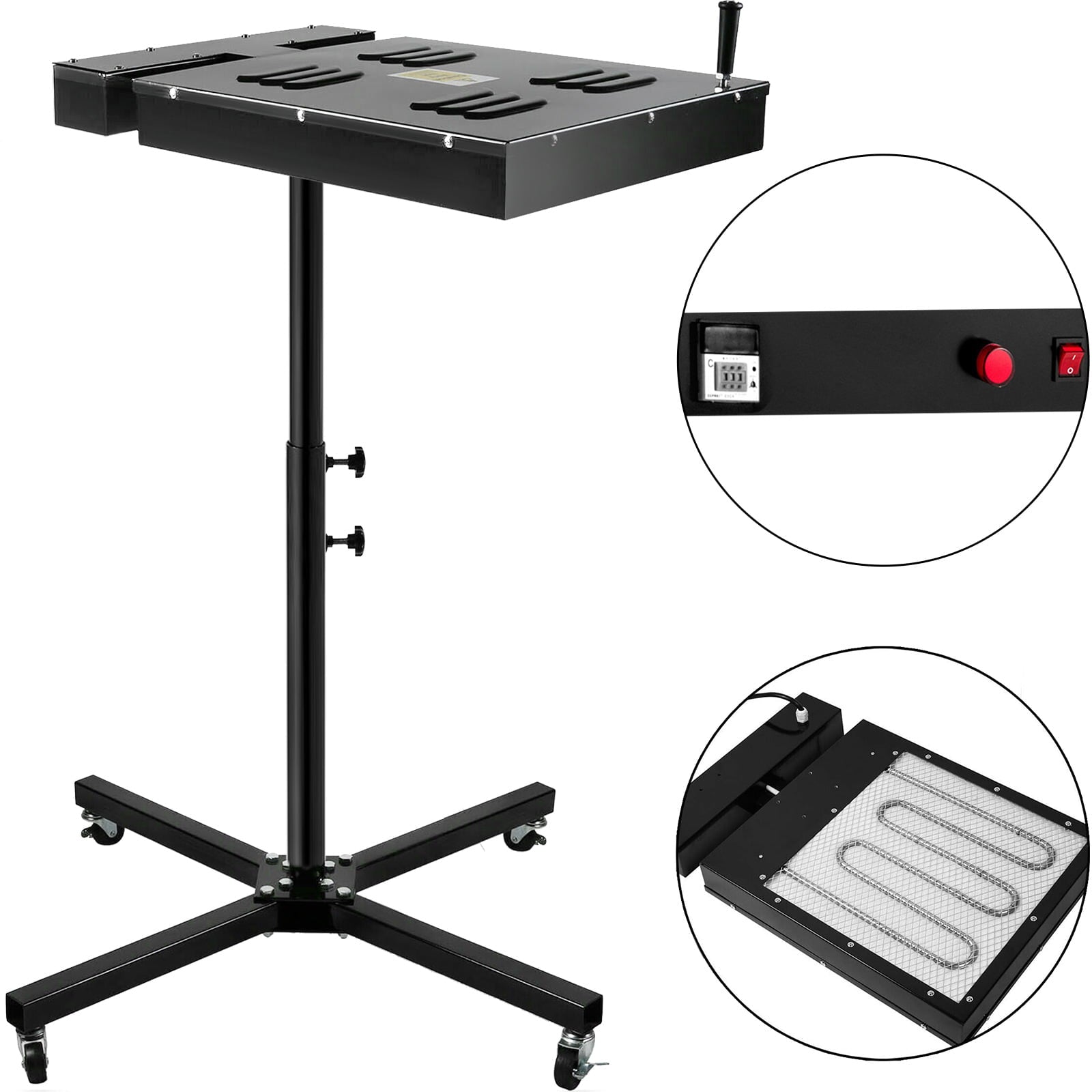 VEVOR Flash Dryer 18 x 18 inch Temperature Display Flash Dryer for Screen Printing 2000W Adjustable Stand T-Shirt Curing Screen Printing Flash Dryer