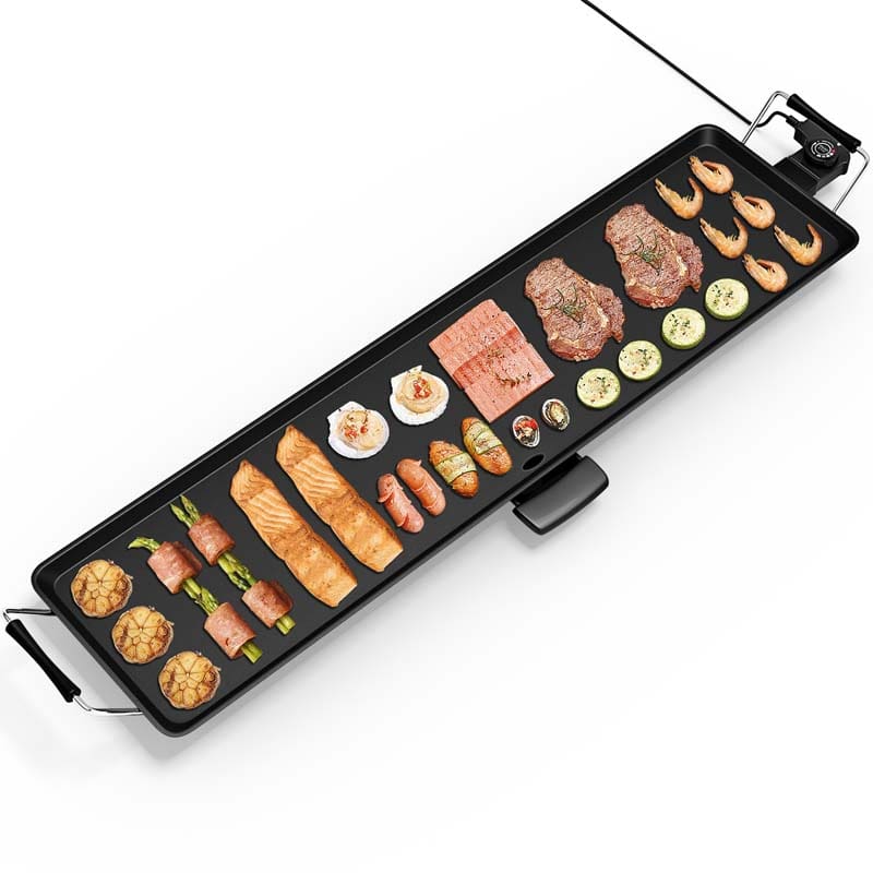 35Quot Extra Long Nonstick Electric Griddle Bbq Teppanyaki Table Top Grill Griddle With Adjustable Temperature Amp Drip Tray