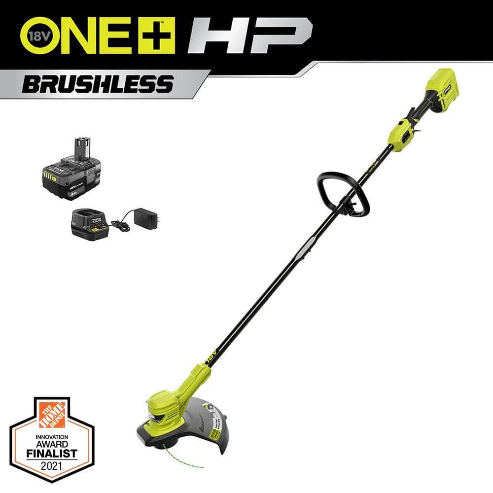 ONE+ HP 18V Brushless 13 in. Cordless Battery String Trimmer with 4.0 Ah Battery and Charger P20120