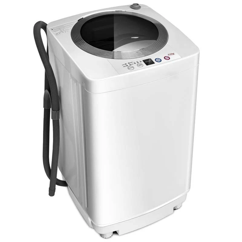 8 Lbs 2 In 1 Portable Washing Machine With Drain Pump Top Load Washer Dryer Combo For Rv Dorm Apartment